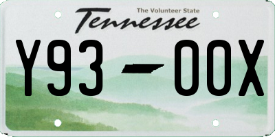 TN license plate Y9300X