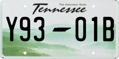 TN license plate Y9301B