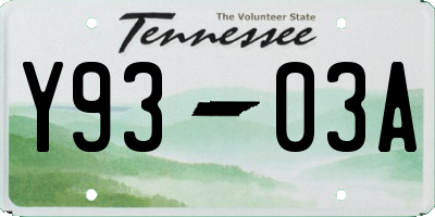 TN license plate Y9303A