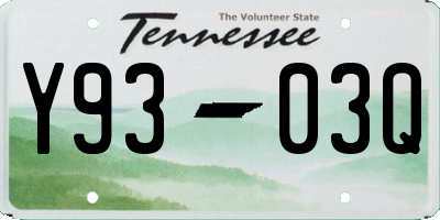 TN license plate Y9303Q