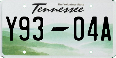 TN license plate Y9304A