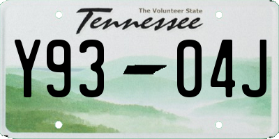 TN license plate Y9304J