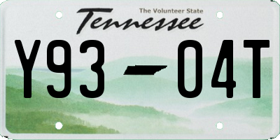 TN license plate Y9304T