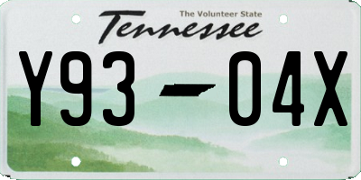 TN license plate Y9304X