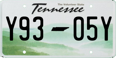TN license plate Y9305Y