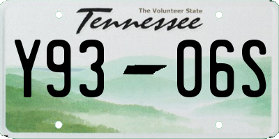 TN license plate Y9306S