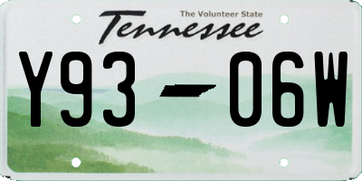 TN license plate Y9306W
