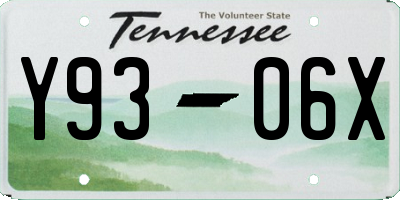 TN license plate Y9306X