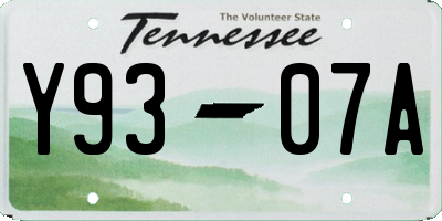 TN license plate Y9307A