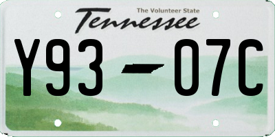 TN license plate Y9307C