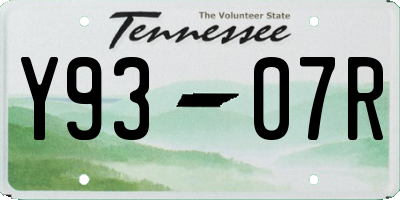 TN license plate Y9307R