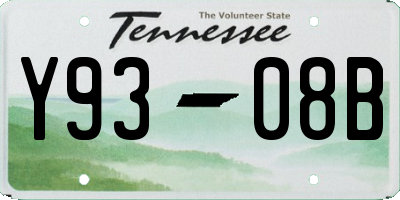 TN license plate Y9308B
