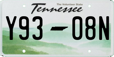 TN license plate Y9308N