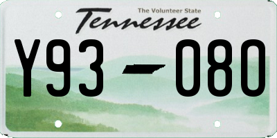 TN license plate Y9308O