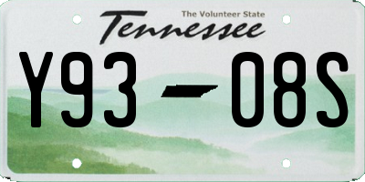 TN license plate Y9308S