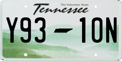TN license plate Y9310N