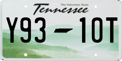 TN license plate Y9310T