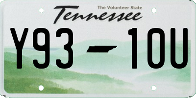 TN license plate Y9310U