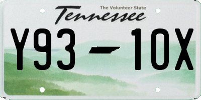 TN license plate Y9310X