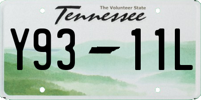 TN license plate Y9311L