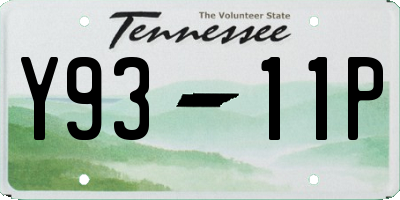 TN license plate Y9311P
