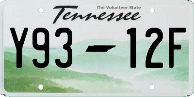 TN license plate Y9312F