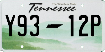 TN license plate Y9312P