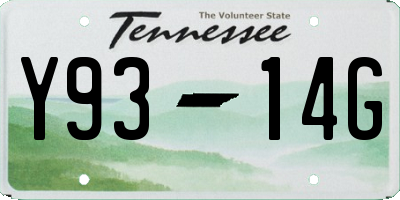 TN license plate Y9314G