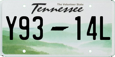 TN license plate Y9314L