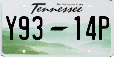 TN license plate Y9314P