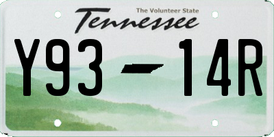 TN license plate Y9314R