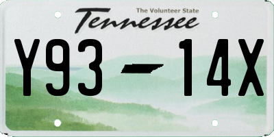 TN license plate Y9314X