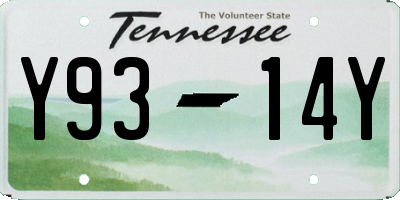 TN license plate Y9314Y