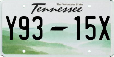 TN license plate Y9315X