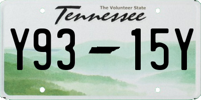 TN license plate Y9315Y