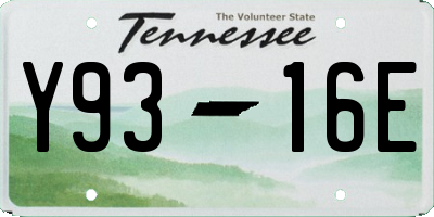 TN license plate Y9316E