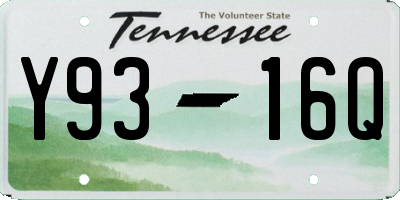 TN license plate Y9316Q