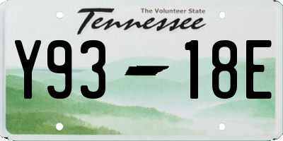 TN license plate Y9318E