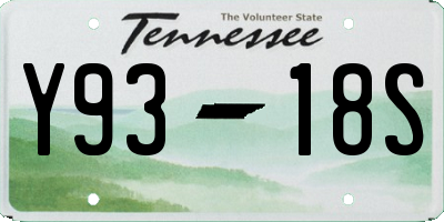 TN license plate Y9318S
