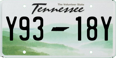 TN license plate Y9318Y