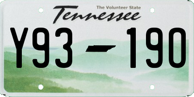 TN license plate Y9319O