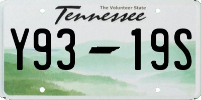 TN license plate Y9319S