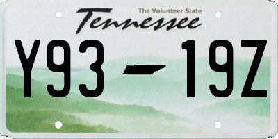 TN license plate Y9319Z