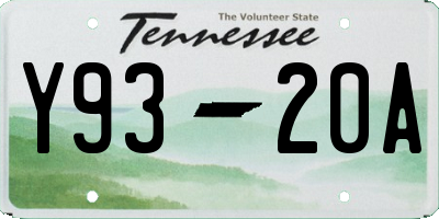 TN license plate Y9320A