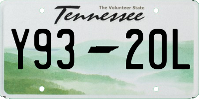 TN license plate Y9320L