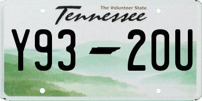 TN license plate Y9320U