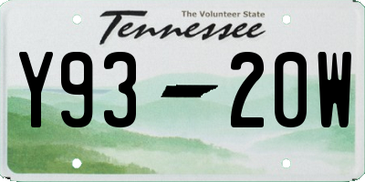 TN license plate Y9320W