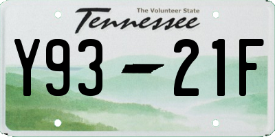 TN license plate Y9321F