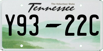 TN license plate Y9322C