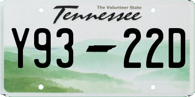 TN license plate Y9322D
